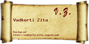 Vadkerti Zita névjegykártya