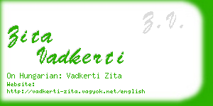 zita vadkerti business card